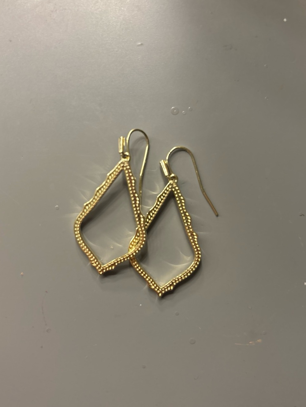 Kendra Scott Gold Beaded Open Teardrop Dangle Earrings